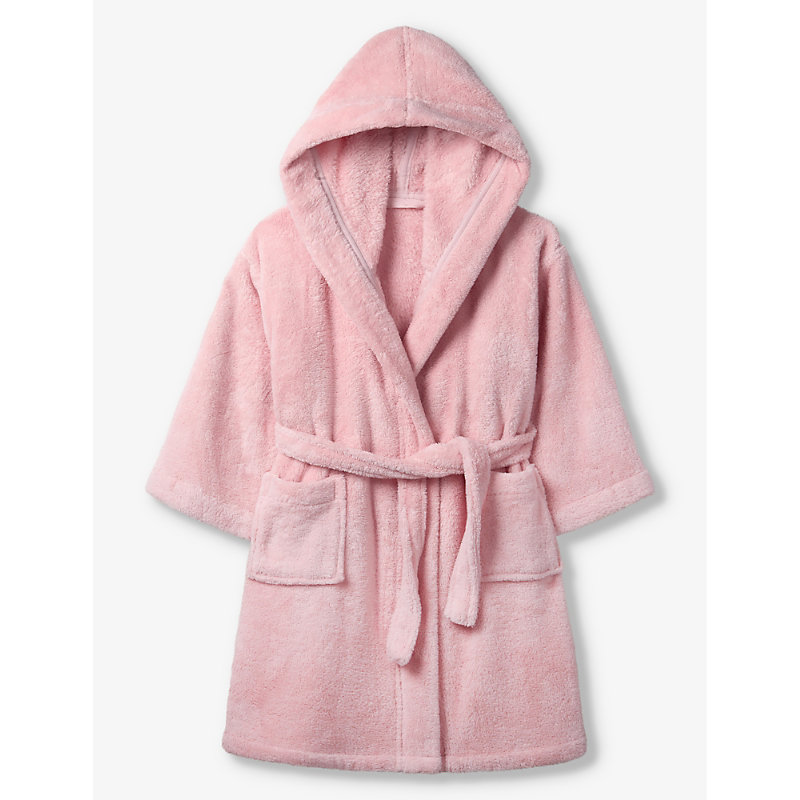 The Little White Company Girls Chalk Pink Kids Snuggle Tie-waist Fleece Robe 1-6 Years
