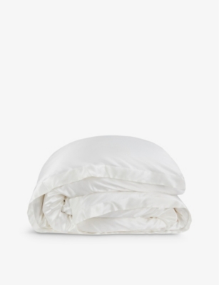The White Company Chalk Audley King Silk Duvet Cover