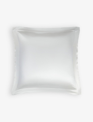 The White Company Chalk Audley Oxford Square Silk Single Pillowcase 65cm X 65cm