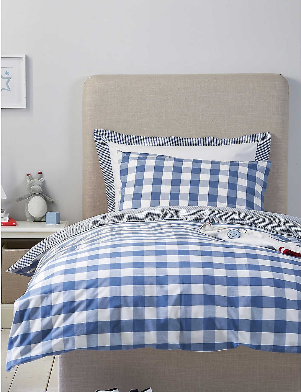 The Little White Company Gingham Print Reversible Single Cotton