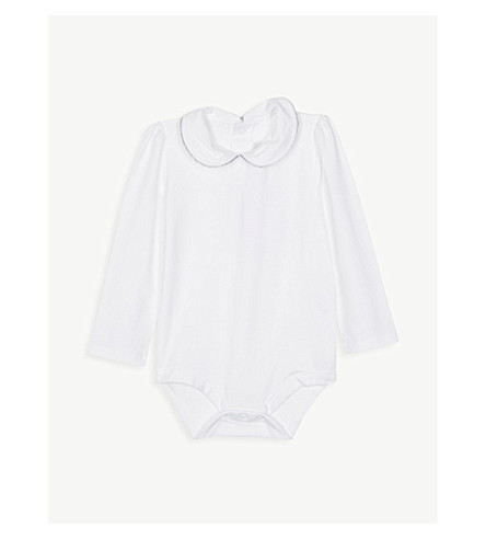 THE LITTLE WHITE COMPANY - Sparkle-trim cotton bodysuit 0-24 months ...