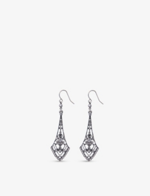 THE WHITE COMPANY: Silver Ox zinc and glass earrings