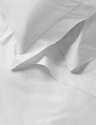 THE WHITE COMPANY: Savoy cord-trim cotton flat sheet