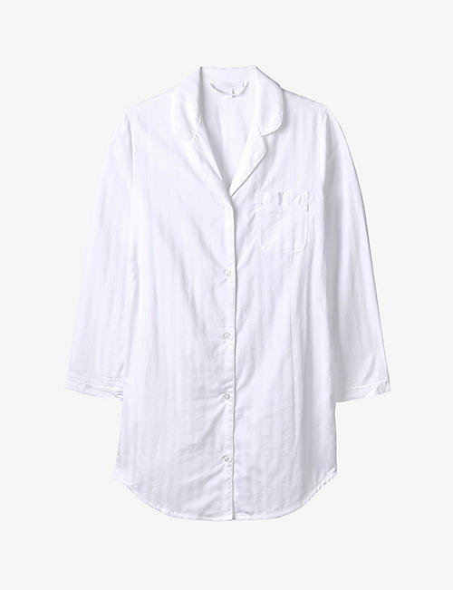 THE WHITE COMPANY: Striped cotton night shirt