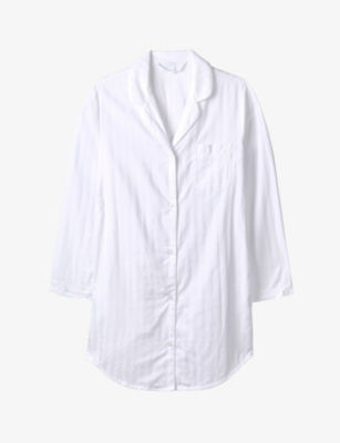 The White Company Womens White Striped Cotton Night Shirt