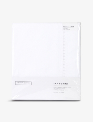 The White Company Santorini Cotton Double Duvet Cover 200cm X 200cm In White