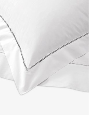 Shop The White Company White Santorini Cotton Oxford Pillowcase 65cm X 65cm
