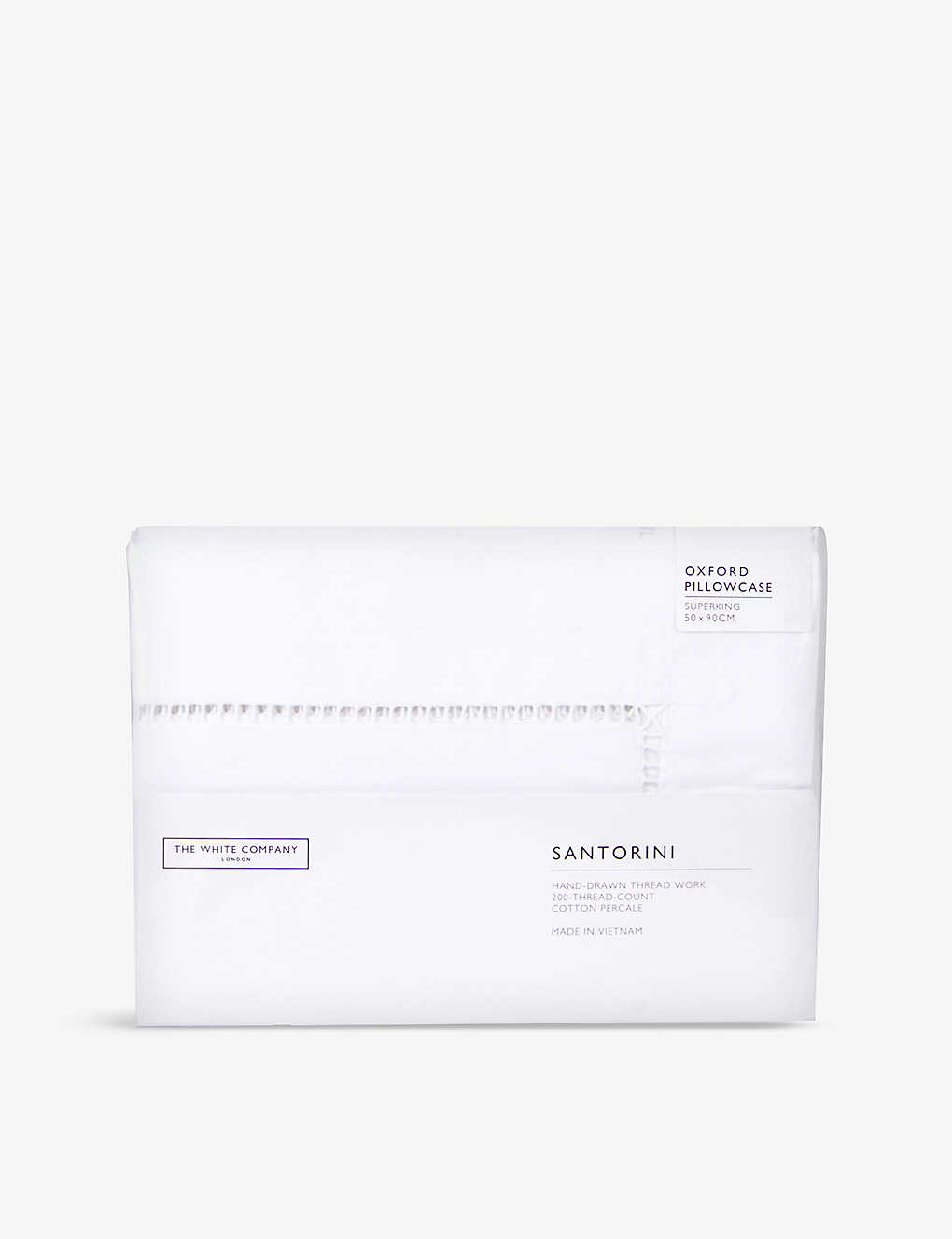 The White Company White Santorini Cotton Oxford Pillowcase 50x75cm Standard