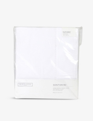The White Company White Santorini Cotton Double Duvet Sheet 275cm X 230cm Double