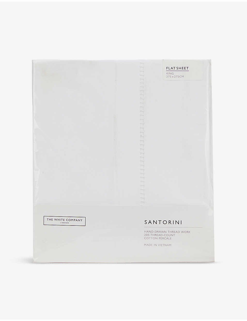 The White Company White Santorini Cotton King Size Flat Sheet 275cm X 275cm King