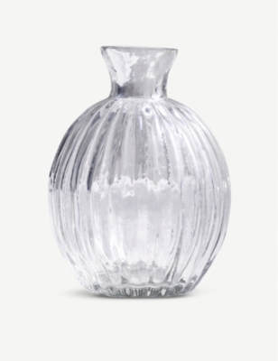 THE WHITE COMPANY: Ribbed glass vase 11cm