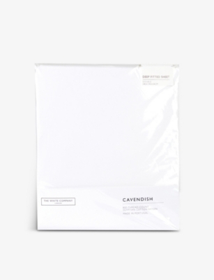 The White Company Cavendish Cotton Double Fitted Sheet In White