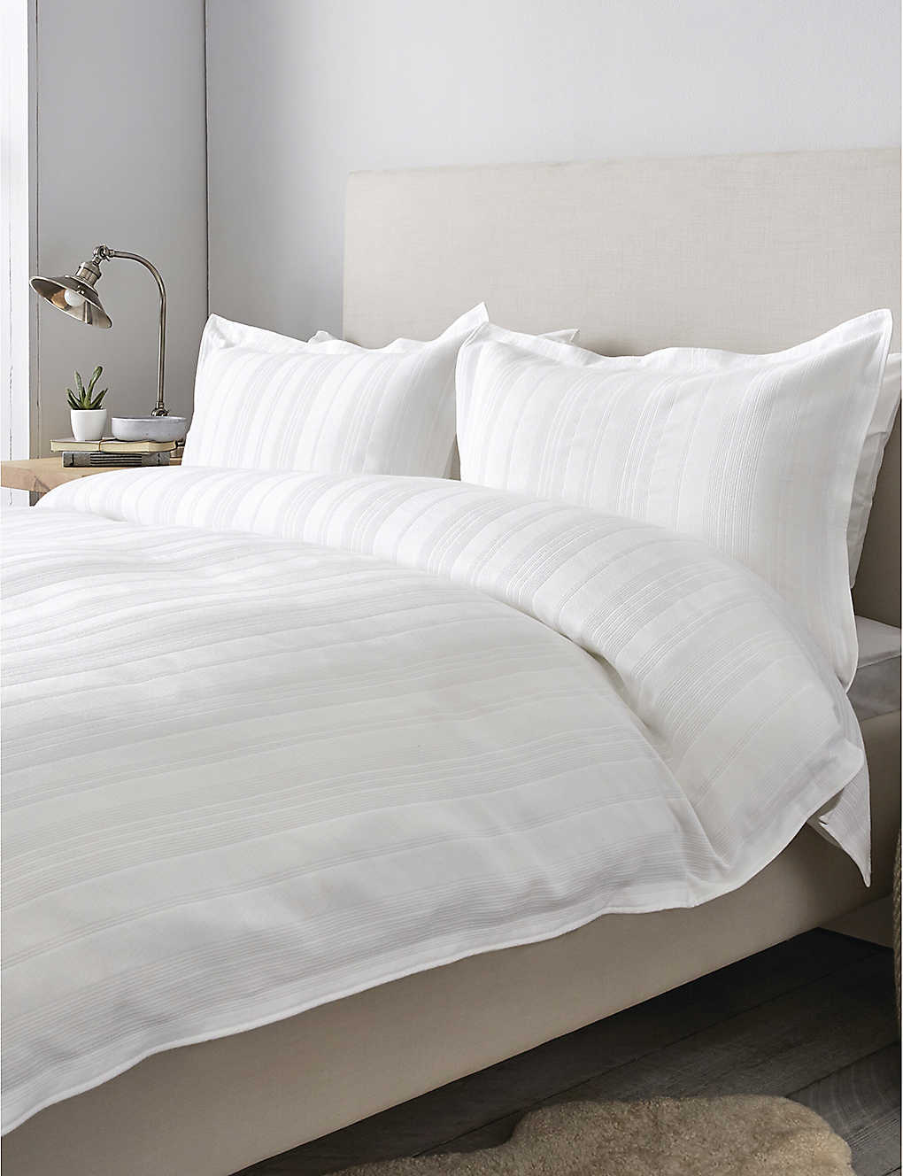 The White Company Waffle Striped Emperor Bed Cover Selfridges Com