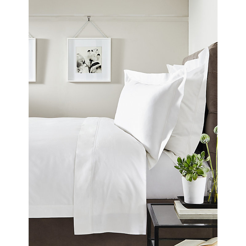 Shop The White Company White Symons Double-row Cord Egyptian Cotton Fitted Sheet
