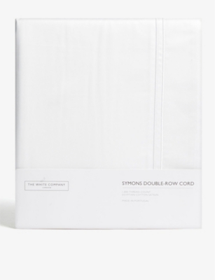 The White Company White/silver Symons Double-row Cord Egyptian Cotton Duvet Cover