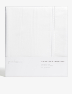 The White Company Symons Double-row Cord Egyptian Cotton Duvet Cov In White/silver
