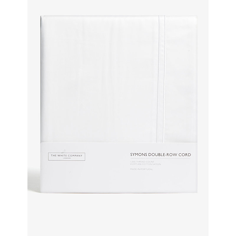 The White Company White/silver Symons Double-row Cord Egyptian Cotton Duvet Cover