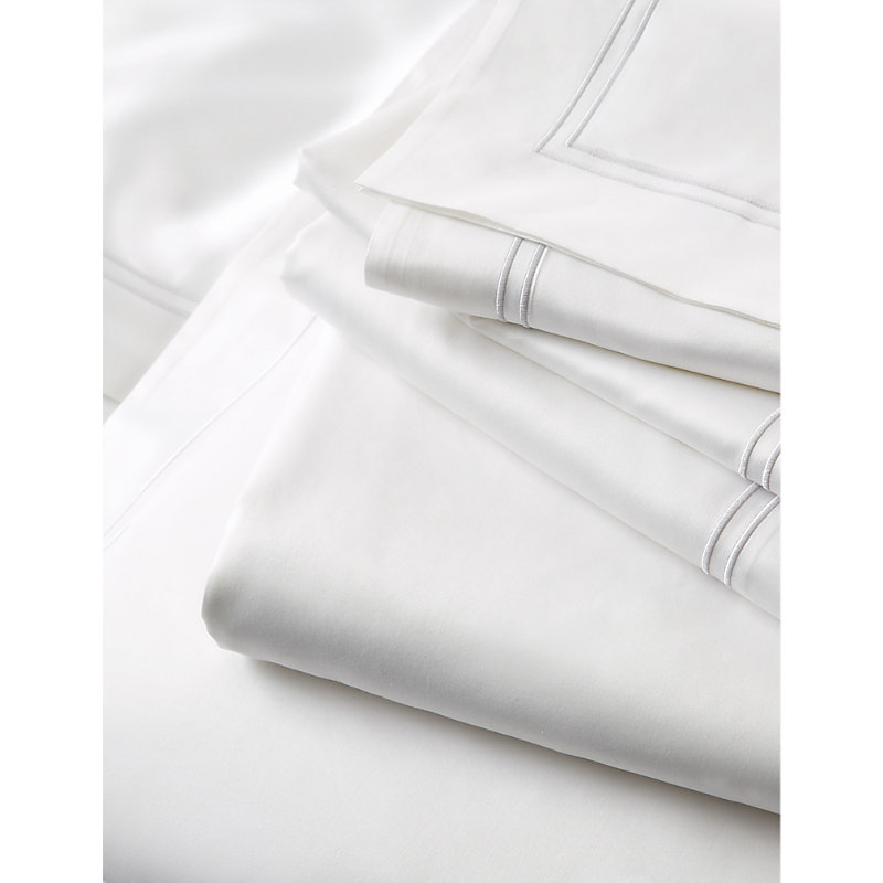 Shop The White Company Whtesilver Symons Egyptian-cotton Flat Sheet
