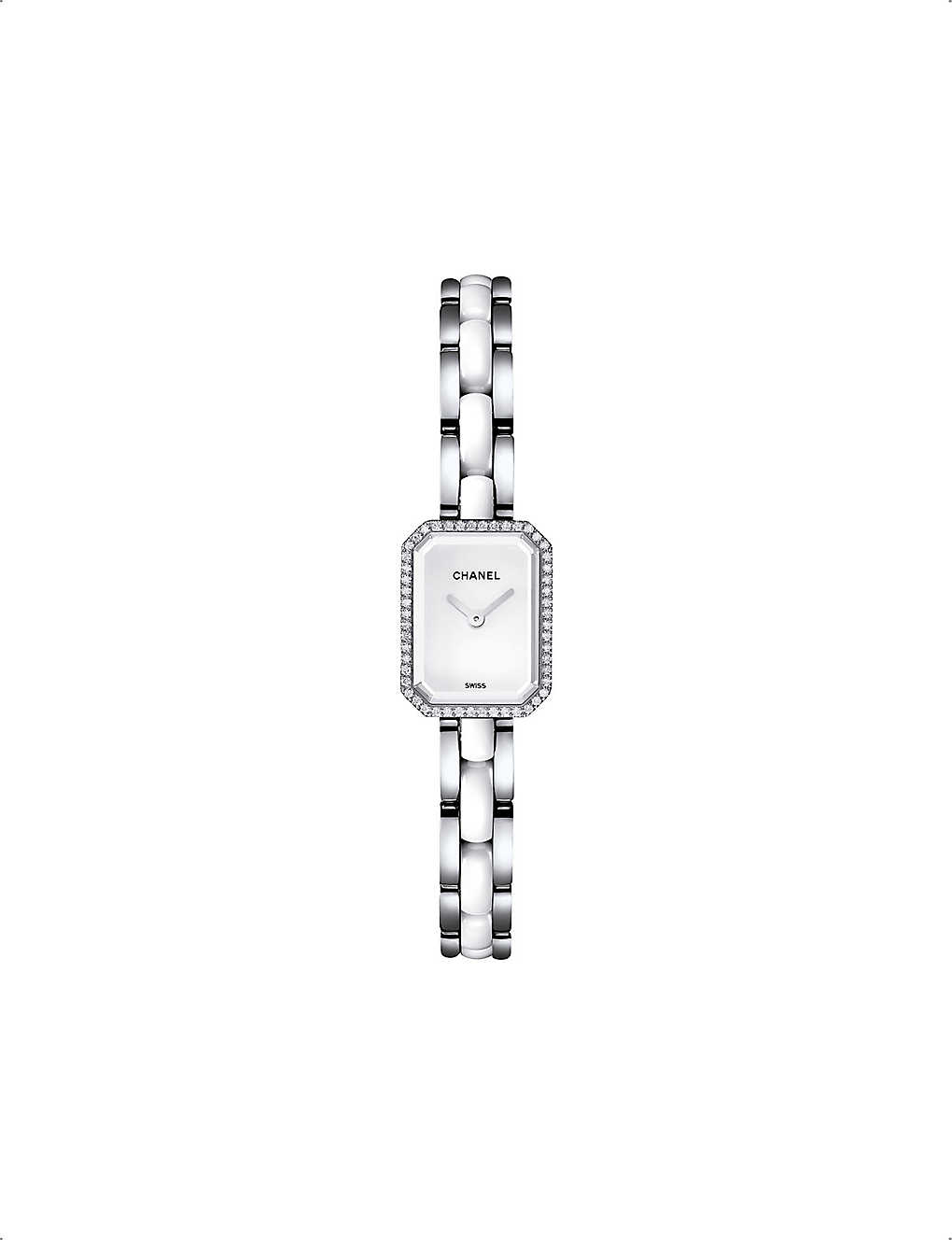 Pre-owned Chanel H2132 Première Ceramic Steel, Lacquer And 0.26ct Diamond Quartz Watch