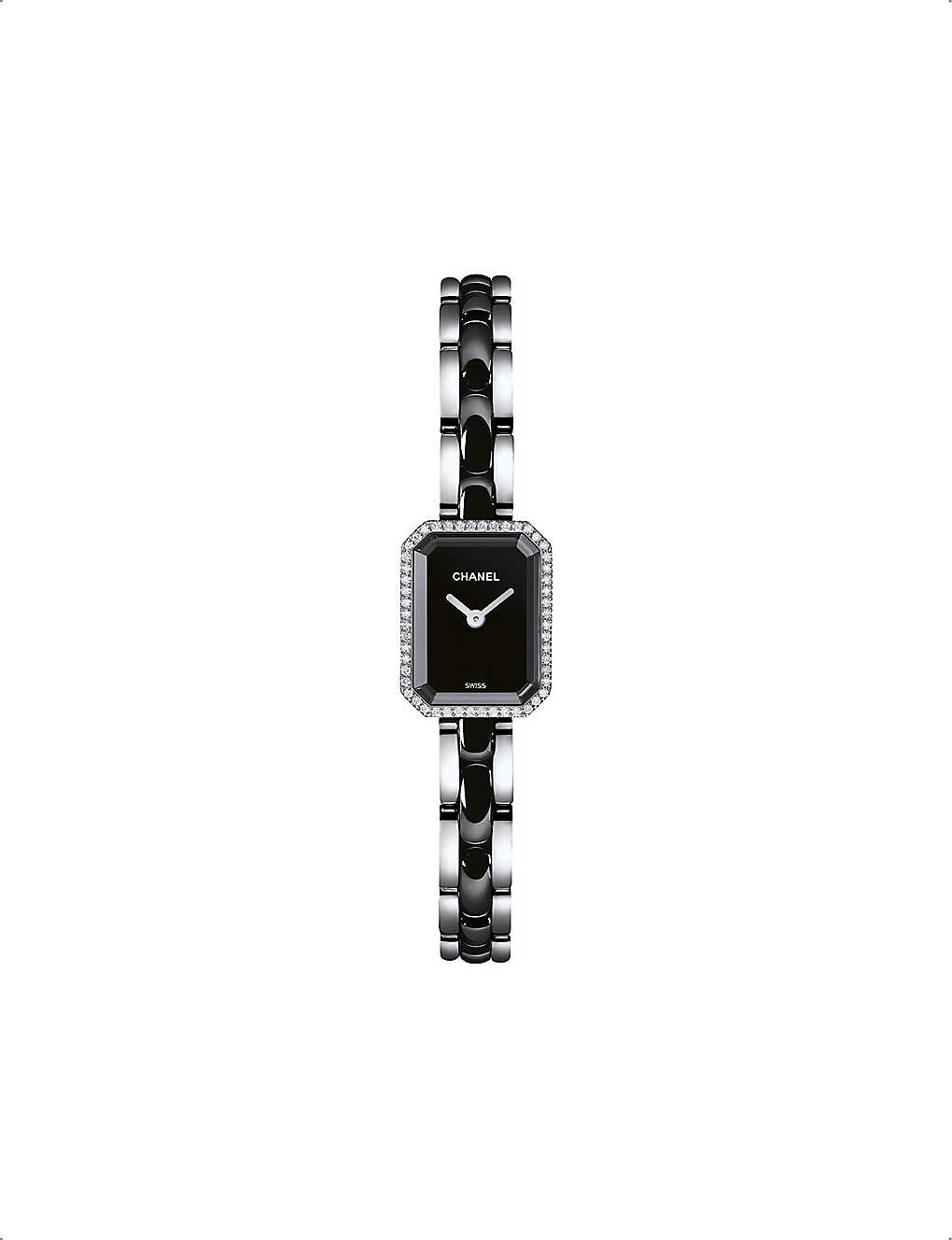 Pre-owned Chanel Women's H2163 Première Ceramic Steel, Lacquer And 0.26ct Diamond Quartz Watch