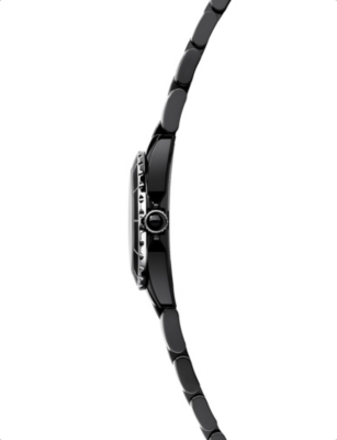 Pre-owned Chanel Womens Steel H2569 J12 29mm Diamond Dial High-tech Ceramic, Steel And Diamond Quartz Watch In Black