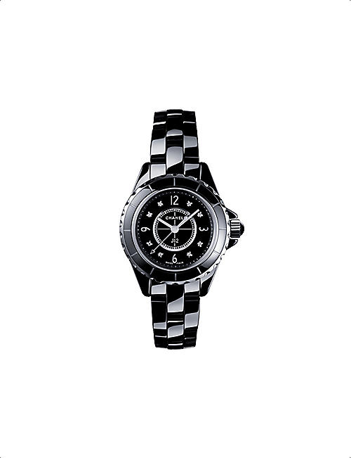 CHANEL: H2569 J12 29mm Diamond Dial high-tech ceramic, steel and diamond quartz watch