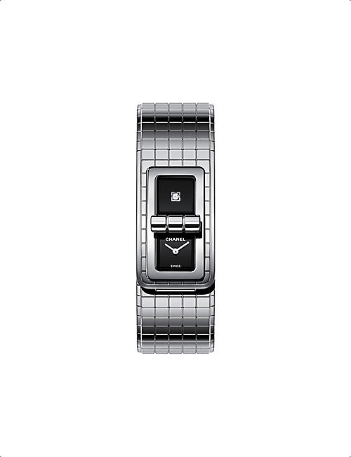 CHANEL: H5144 Code Coco steel and diamond watch