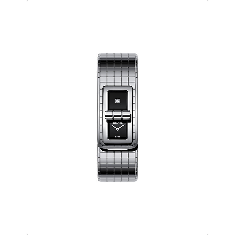 Pre-owned Chanel Womens Silver H5144 Code Coco Steel And Diamond Watch