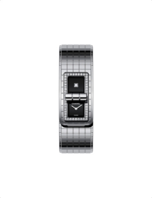 Pre-owned Chanel Womens Silver H5145 Code Coco Steel And Diamond Watch
