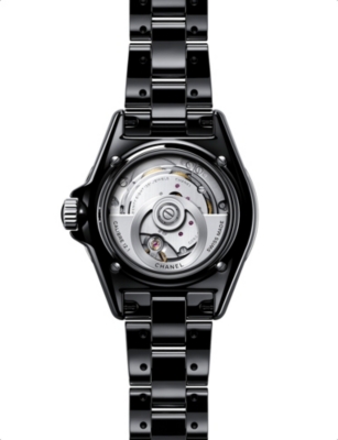 Pre-owned Chanel Womens Black H5702 J12 Automatic Diamond, Ceramic And Steel Watch