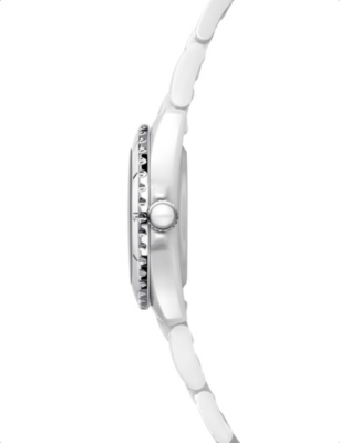 Pre-owned Chanel White H5705 J12 Steel, Ceramic And 0.09ct Diamond Automatic Watch