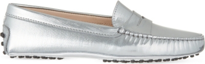 TODS   Gommino metallic leather driving shoes