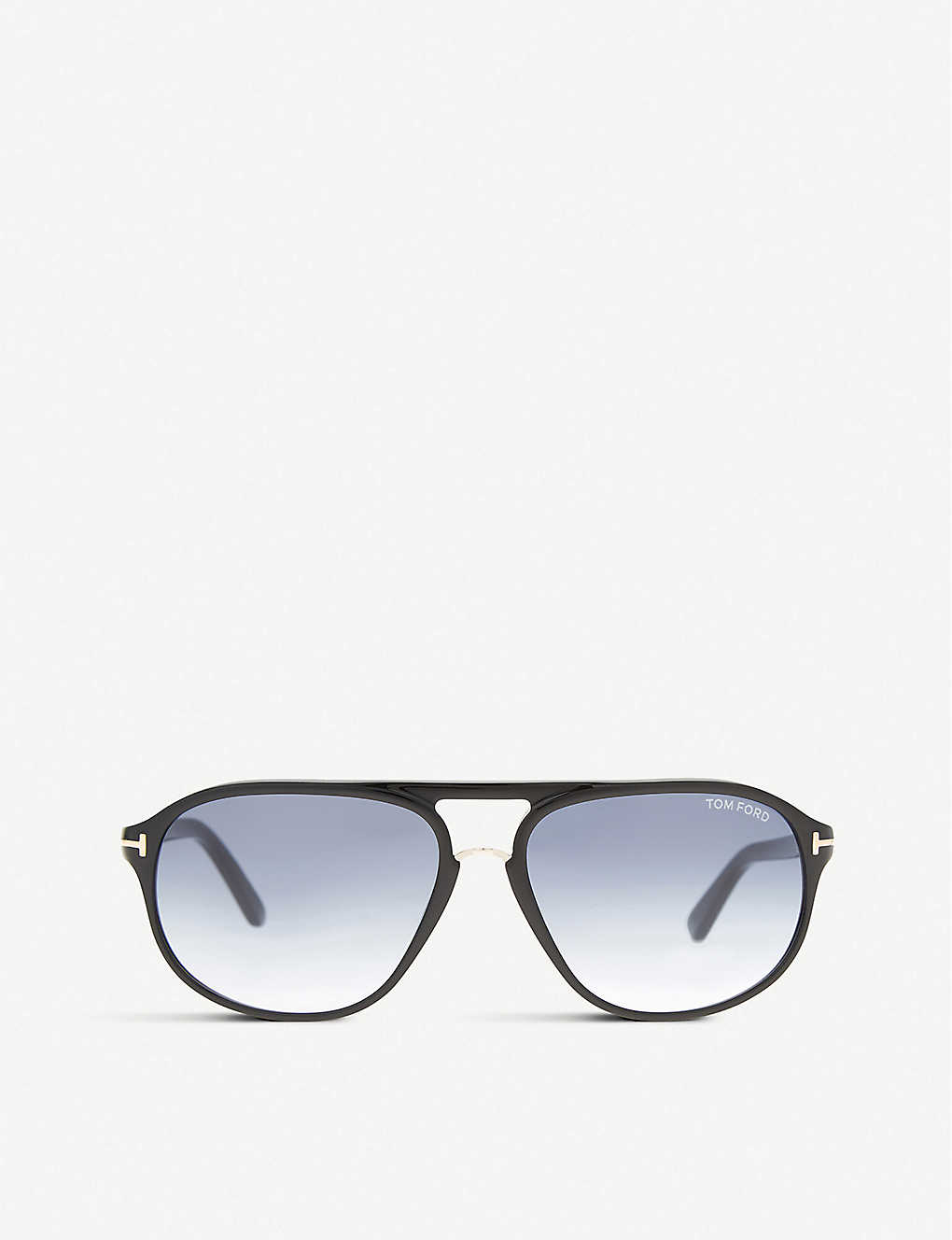 Tom Ford Mens Black Shiny Jacob Aviator Sunglasses