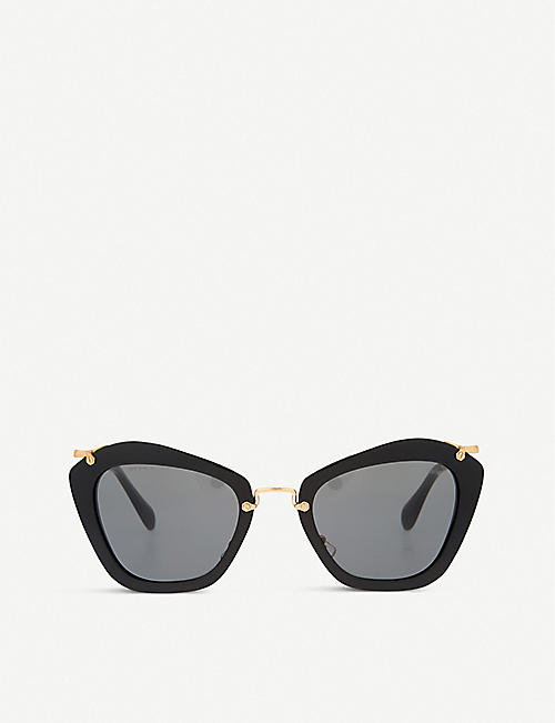 MIU MIU: MU10NS Noir cat-eye sunglasses