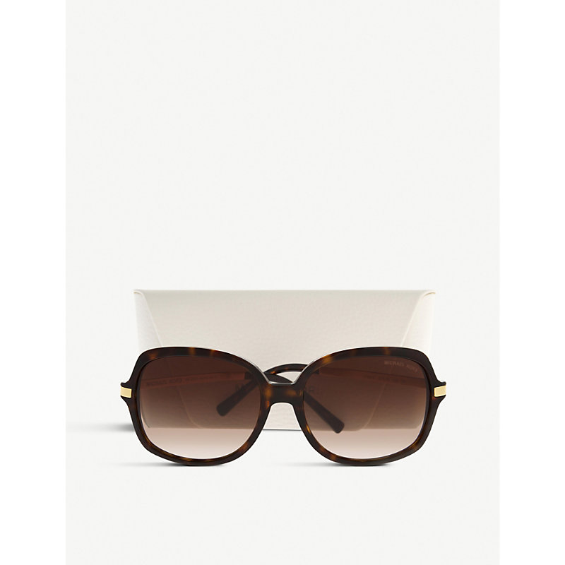 Shop Michael Kors Women's Tortoise Mk2024 Adrianna Ii Round-frame Sunglasses