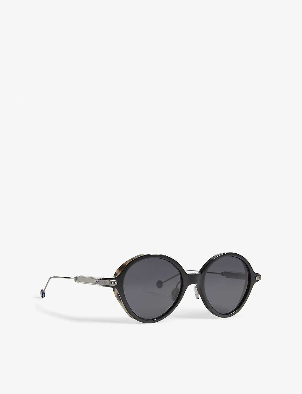 Dior Womens Gunmetal Black Umbrage Round-frame Sunglasses for Men Women Mens Accessories Mens Sunglasses 