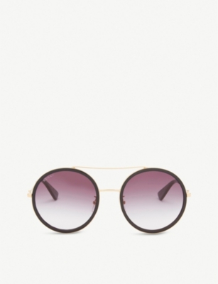 GUCCI: Gg0061s round-frame sunglasses