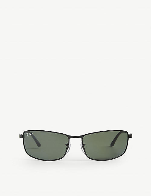 RAY-BAN: Polarised D-frame sunglasses RB3498 64