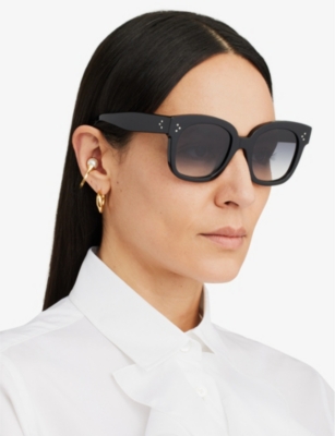 Shop Celine Womens Black Va2015 Cat-eye-frame Sunglasses