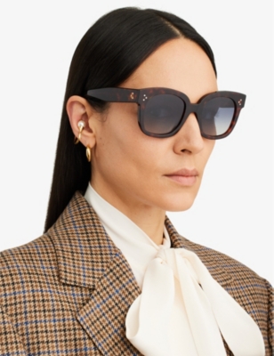Shop Celine Women's Brown Square Frame Sunglasses