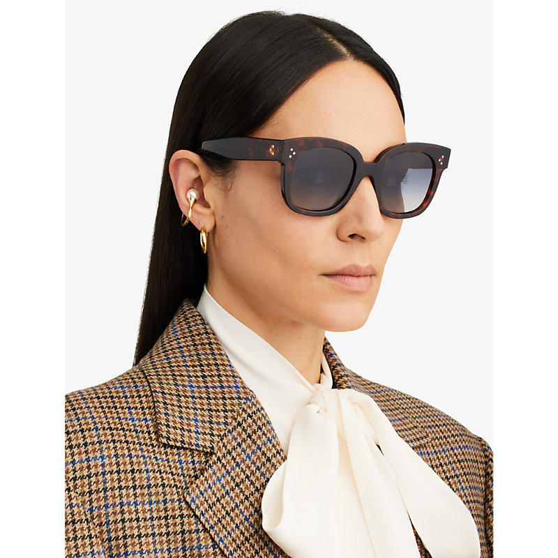 Shop Celine Women's Brown Square Frame Sunglasses