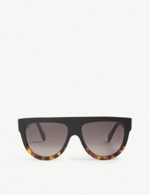 Selfridges & Co Women Accessories Sunglasses Aviator Sunglasses Havana aviator-frame acetate sunglasses 