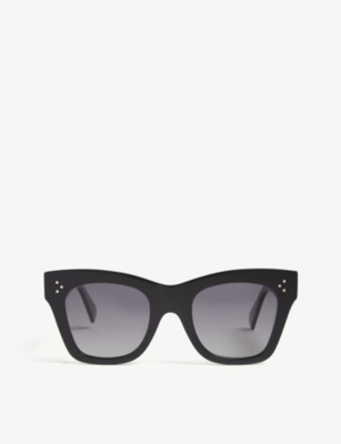 Shop Celine Women's Black Cl4004in Cat-eye-frame Sunglasses