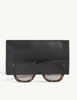 Shop Celine Women's Black Cat-eye Frame Sunglasses