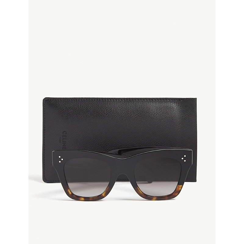 Shop Celine Women's Black Cat-eye Frame Sunglasses