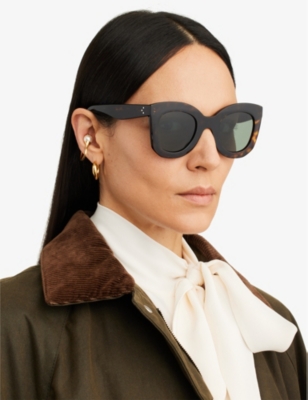 Shop Celine Women's Brown Cat-eye Framed Sunglasses