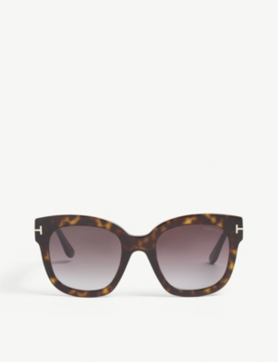 Tom Ford Womens Havana Beatrix Square-frame Sunglasses