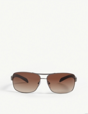 Prada Ps54i Rectangle-frame Sunglasses In Brown