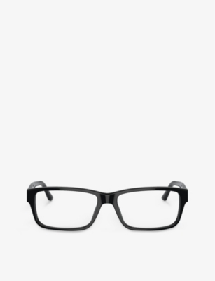 Prada Mens Black Pr16mv Rectangle-frame Acetate Optical Glasses