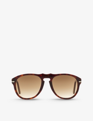 Persol Po0649 Pilot-frame Acetate Sunglasses In Brown